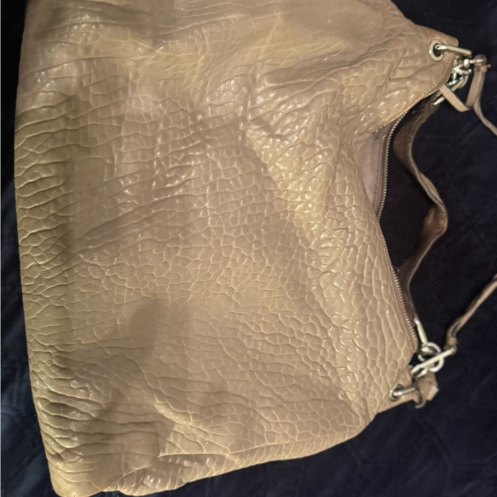 Vince Camuto Textured Tan Shoulder Bag